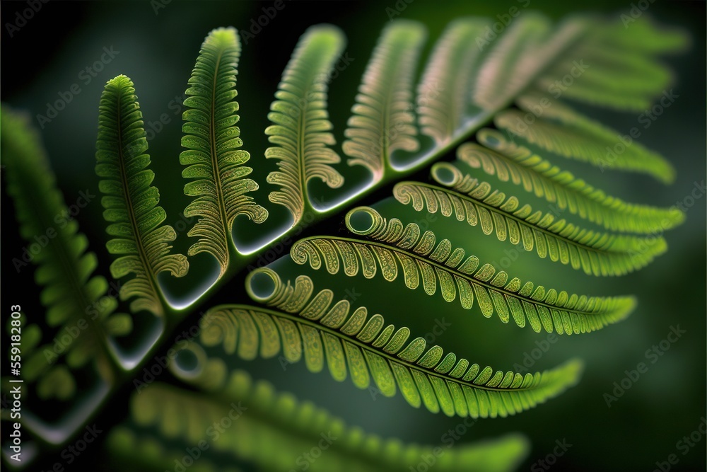 Poster a close up of a green leaf with a blurry background of leaves in the background, with a black border