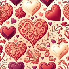 Naklejka na ściany i meble Valentine's day patterns graphic.Generative AI