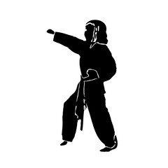 silhouette of a martial arts move with a transparent background