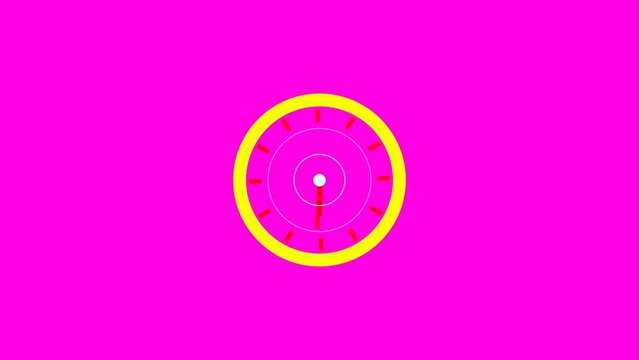 digital analog technology round clock time hours and minute on motion background