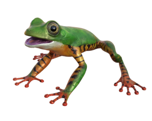 tiger leg monkey tree frog, Phyllomadusa tomoptera.  Tropical treefrog from Amazon rain forest and an endangered animal.