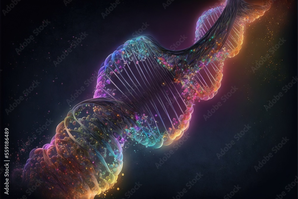Poster a colorful structure with a black background and a black background , generative ai