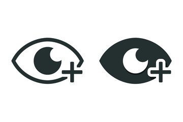 Fototapeta premium Eye view with plus icon. Vector illustration