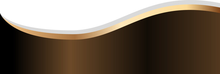 Black curved gradient gold border header and footer