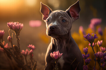 American Hairless Terrier Puppu, Cute dogs, Generative AI