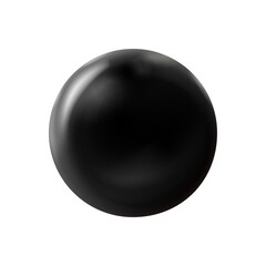 Mockup of blank glossy black sphere or orb 3d. Icon abstract symbol. Template illustration for design and branding. Png