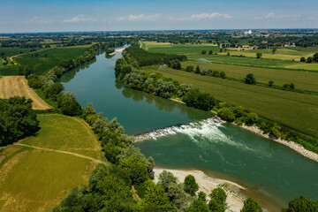 Castelnuovo Bocca d'Adda. l'Adda si immette nel Po