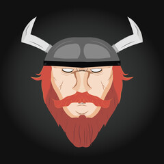 Viking head vector illustration colorful realism
