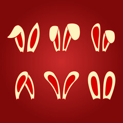 Fototapeta premium Various rabbit ears flat design