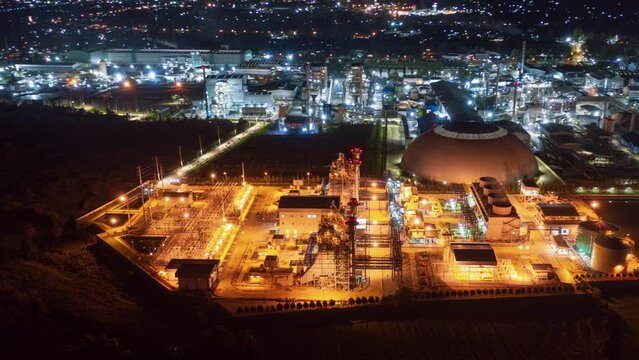 Electric power plant substation illumination, Export-oriented manufacturing paper packaging and corrugated industry at night