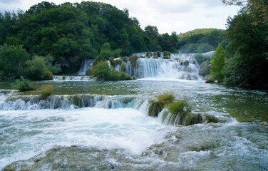 Fototapeta premium Waterfalls in Krka National Park, Croatia