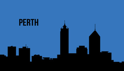 Fototapeta premium Perth Australia city skyline silhouette vector illustration