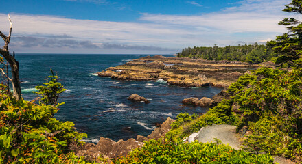 nature sceneries over the Pacific Ocean, along the Vancouver Island coastline, british columbia, Canada