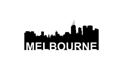 Naklejka premium Melbourne Australia skyline silhouette, Melbourne city vector illustration