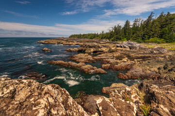 nature sceneries over the Pacific Ocean, along the Vancouver Island coastline, british columbia, Canada