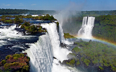 Iguazu waterfall seen from Brazil