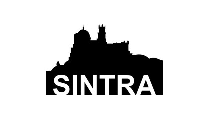 Fototapeta premium Sintra Portugal skyline silhouette, Sintra city vector illustration
