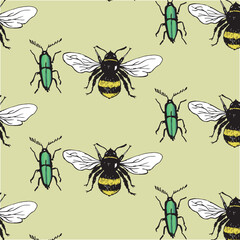 Insect , bee ,  illustration, drawing, engraving, ink, line art, vector