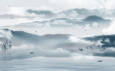 空, 雲, 風景, 自然, 湖, 水, 太陽, 日の出, 美しさ, 天国