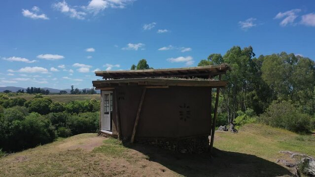 Natural building of stone wood and mud