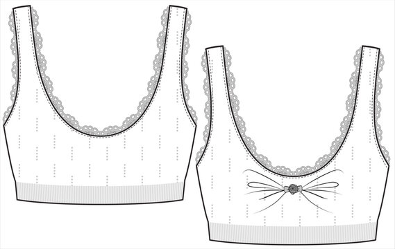 POINTELLE LACY KNIT INNER FOR TEEN GIRLS IN EDITABLE FILE
