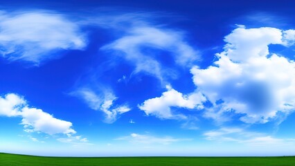 Obraz na płótnie Canvas Beautiful, abstract, blue sky background. There are feathery clouds in the sky.