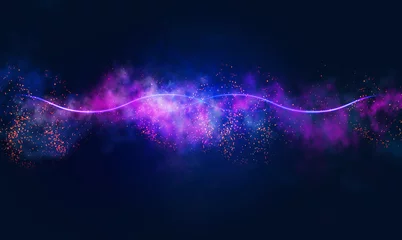 Fototapete Universum Abstract background with galaxy and bright stars, gas formation