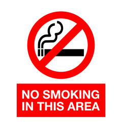 No Smoking Area Sign Symbol on Transparent Background