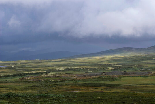 Mountain landscape between Torpo and Hemsedal in Norway