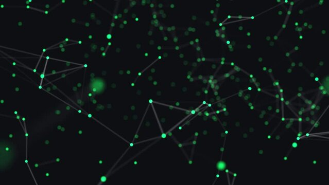 Motion design lexus 4K. Motion graphics web on a swamp background. Background with connections. The dust connects. Particle connection, plexus