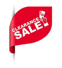 red vector illustration banner clearance sale