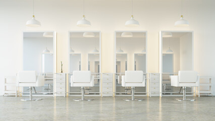 White luxury modern salon interior - 3D rendering - 559199821