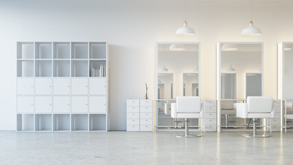 White luxury modern salon interior - 3D rendering - 559199835