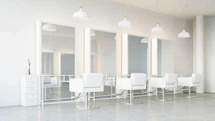 White luxury modern salon interior - 3D rendering - 559199837