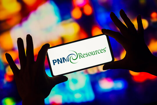 January 7, 2023, Brazil. In this photo illustration, the PNM Resources logo is displayed on a smartphone screen.