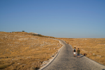 Different views of the oldest temple of human history gobeklitepe, old sculptures and the land view of old settlement