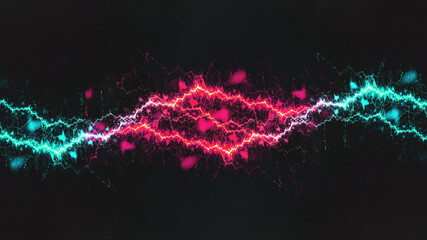 Neon plasma, abstract electrical lightning