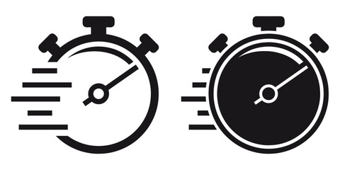 ofvs298 OutlineFilledVectorSign ofvs - stopwatch vector icon . timer symbol . fast seconds . quick countdown . isolated transparent . black outline and filled version . AI 10 / EPS 10 / PNG . g11638 - obrazy, fototapety, plakaty