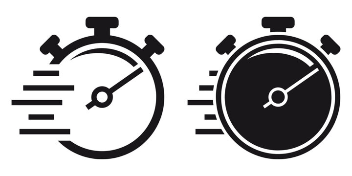 ofvs298 OutlineFilledVectorSign ofvs - stopwatch vector icon . timer symbol . fast seconds . quick countdown . isolated transparent . black outline and filled version . AI 10 / EPS 10 / PNG . g11638