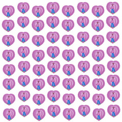 fashionable baby,beautifully and smartly dressed girl,pink sweater, blue jeans,fluffy headphones, pink hair,heart,stylish girl,stylist seamless pattern with icons