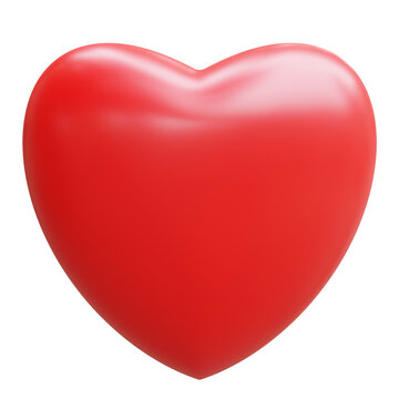 Valentines day celebration. Red heart shape balloon isolated on transparent background, PNG. 