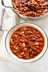 Cowboy beans with ground beef, jalapeno and bacon