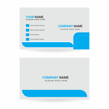 Creative business card design and template,
coloor blue and gray.font type editable text.