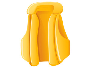 Lifeguard swim vest bright yellow color vector illustration isolated on white background