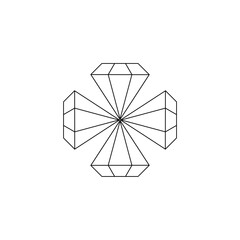 Diamond logo icon flat design template isolated on white background