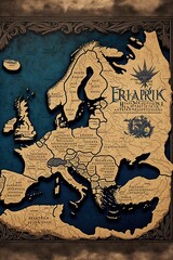 Prehistoric map of europe, created with Generative AI technology
