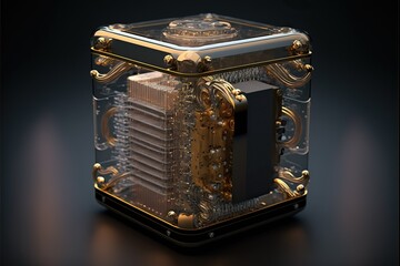 Quantum computer (artistic view), created with Generative AI technology