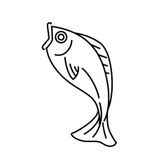 Fish icon outline design vector illustration on white background