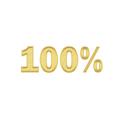  100 percent symbol gold png