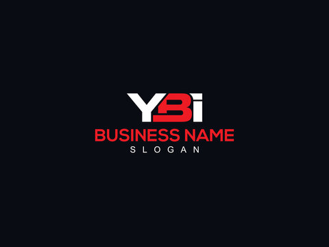 Minimalist YBI Letter Logo, Colorful ybi Three Letter Logo Icon
